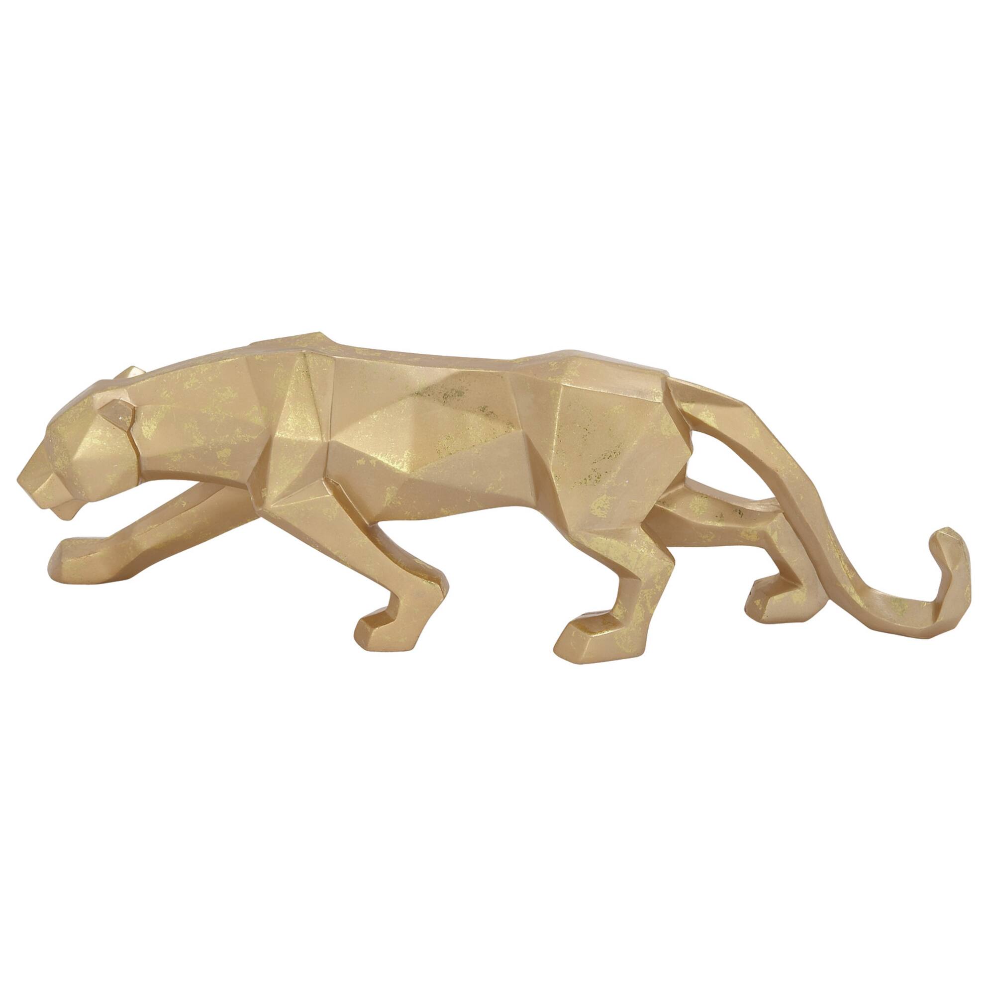 CosmoLiving by Cosmopolitan 18" Gold Leopard Sculpture